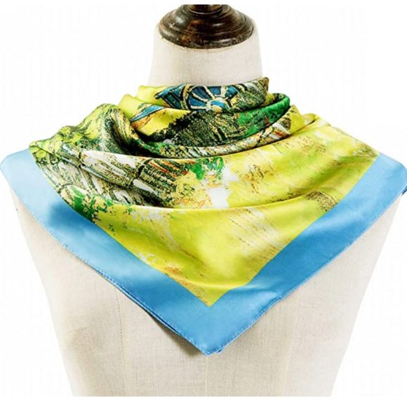 Harvest Landscape With Blue Cart scarf - Picture 3 of 5